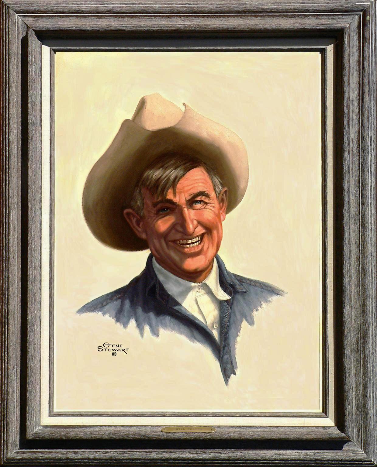 "Will Rogers" oil portrait